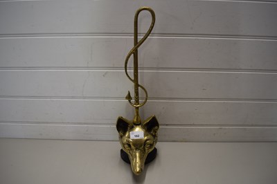 Lot 162 - BRASS FOXES HEAD DOOR STOP