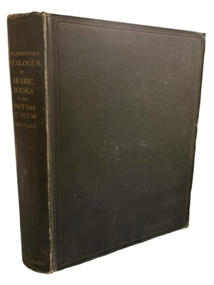 Lot 1035 - Supplementary Catalogue of Arabic Printed...