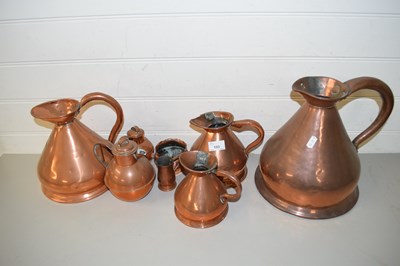 Lot 190 - FOUR VARIOUS COPPER HAYSTACK MEASURES,...