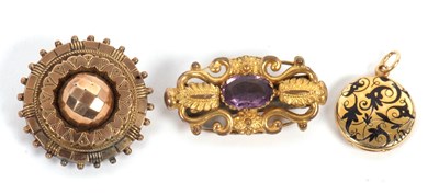 Lot 183 - Two brooches and a locket: to include a 19th...