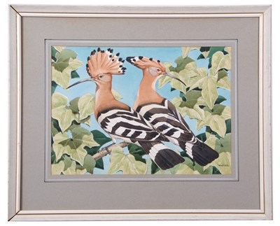 Lot 187 - Noel William Cusa (1909-1990) Hoopoes on a...