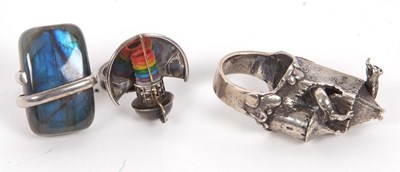 Lot 204 - Three contemporary rings: to include a...