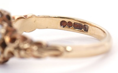 Lot 42 - A 9ct split pearl and diamond ring, the...