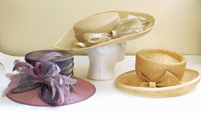 Lot 79 - Three lady's occasionwear hats, to include a...