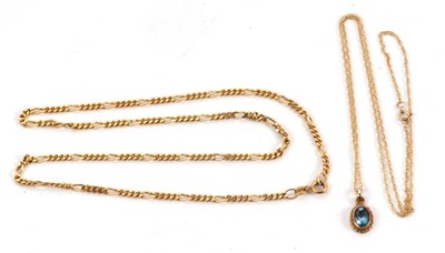 Lot 139 - Two 9ct necklaces: to include a 9ct figaro...