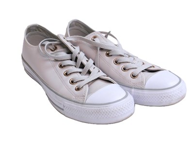 Lot 97 - A pair of Converse All Star low, in faux cream...