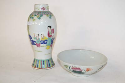 Lot 219 - A Chinese porcelain vase, late 19th Century...
