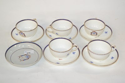 Lot 265 - Group of armorial tea wares, 19th Century...