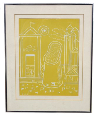 Lot 136 - J. de. C, chromolithograph, 30x23cm, framed...