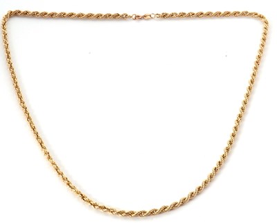 Lot 207 - A 9ct rope twist necklace, 4mm thick, with tag...