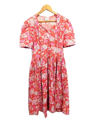 Lot 60 - A Laura Ashley dress, c.1980's, cotton with...