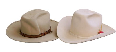 Lot 156 - Two American cowboy hats: to include a Stetson...