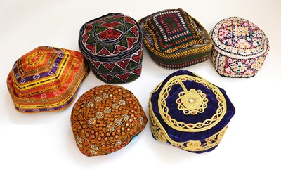 Lot 83 - Six North African/Middle Eastern needlework...
