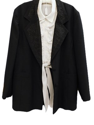 Lot 62 - Zandra Rhodes: a black single breasted jacet...
