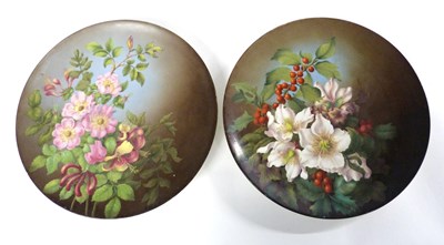 Lot 275 - Pair of Pinder & Bourne Painted Plaques c.1870
