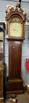 Lot 503 - A late Georgian long case clock, the arched...