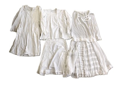 Lot 3 - A cotton chemise with long sleeves, button...