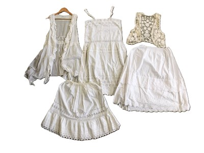 Lot 47 - A quantity of boho style white cotton clothing,...