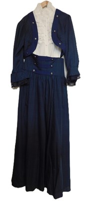Lot 68 - A reproduction Victorian day skirt and jacket,...
