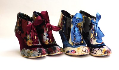 Lot 99 - Two pairs of Irregular Choice shoes, in red...