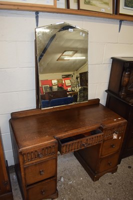 Lot 440 - OAK TWIN PEDESTAL DRESSING CHEST