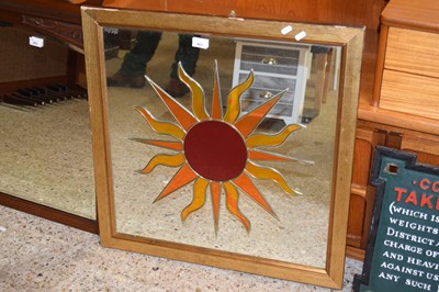 Lot 463 - MODERN WALL MIRROR WITH SUNBURST DECORATION