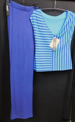 Lot 21 - Isabel De Pedro: Three blue striped cap sleeve...