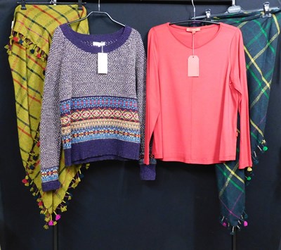 Lot 32 - A Scottish woollen sweater by Eribe, a red...
