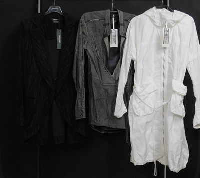 Lot 34 - A black three quarter length devore style...