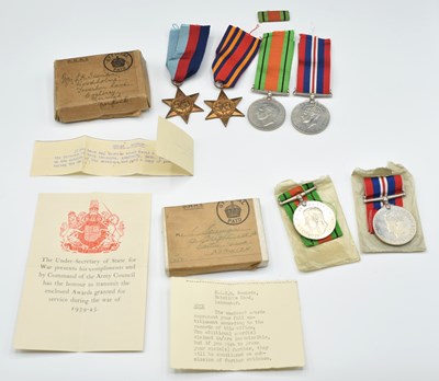 Lot 9 - Second World War Family Medal groups to...