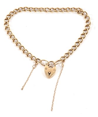 Lot 218 - A 9ct curblink bracelet, with each link...