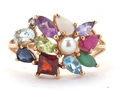 Lot 12 - A multi gemset ring, set with various...