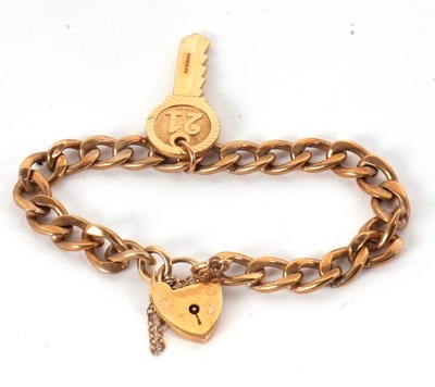 Lot 167 - A 9ct bracelet, the curblink bracelet stamped...