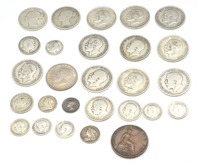 Lot 172 - Quantity of Victorian, ERVII and GRV silver...