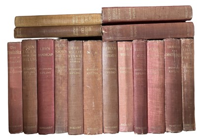 Lot 832 - RUDYARD KIPLING. 16 volumes. All bound in the...