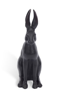 Lot 393 - A contemporary bronzed metal model of a seated...