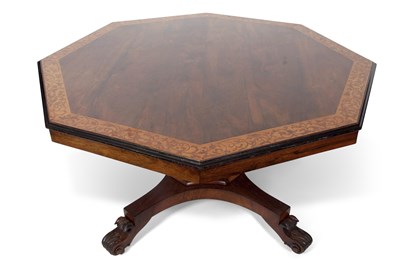Lot 521 - Late Georgian or William IV rosewood veneered...