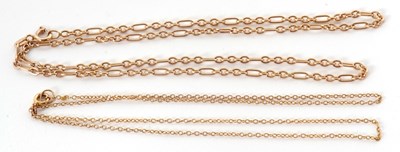 Lot 206 - Two 9ct gold chains: to include a fancy link...