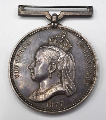 Lot 4 - Queen victoria, Empress of India medal 1877,...