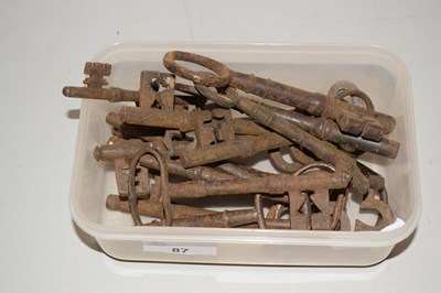 Lot 87 - Seventeen various iron keys circa 1840's,...