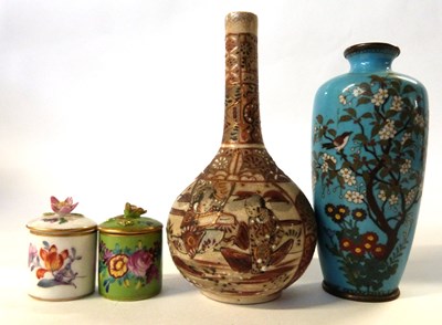 Lot 202 - A Japanese Satsuma vase together with a...
