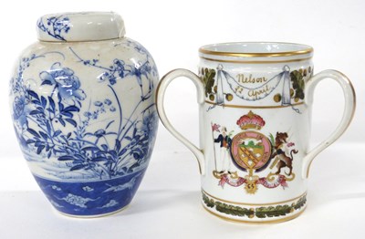 Lot 276 - A Nelson armorial loving cup with three...
