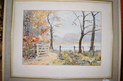 Lot 301 - H BARKER, STUDY OF A LAKESIDE PATH,...