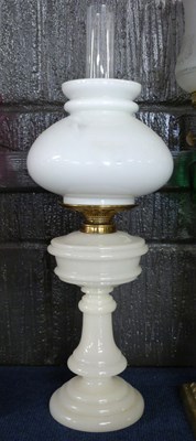 Lot 288 - A further opaline glass lamp and reservoir...