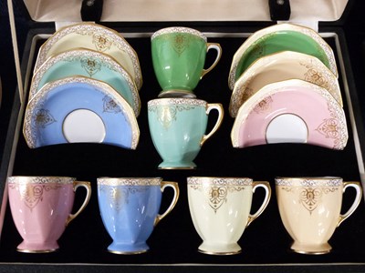 Lot 293 - A cased set of Copeland coffee cups and...
