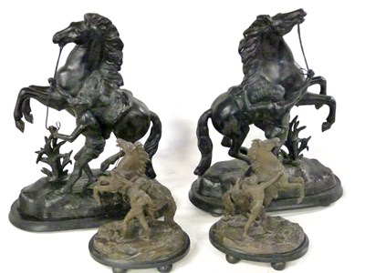 Lot 298 - A large Spelter group of Alexander and his...