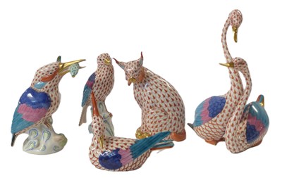 Lot 356 - A quantity of Herrend animals including birds,...