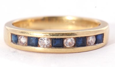 Lot 26 - Diamond and sapphire half hoop ring, alternate...