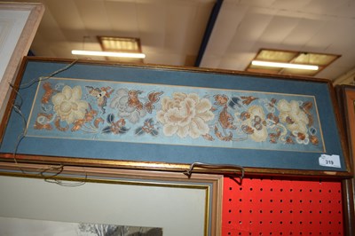 Lot 319 - CHINESE SILK AND NEEDLEWORK MANDARIN CUFF TYPE...