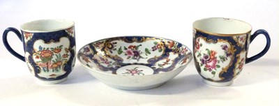 Lot 373 - A Worcester porcelain cup and saucer, the blue...